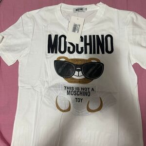 Moschino White T-Shirt with Bear and Sunglasses